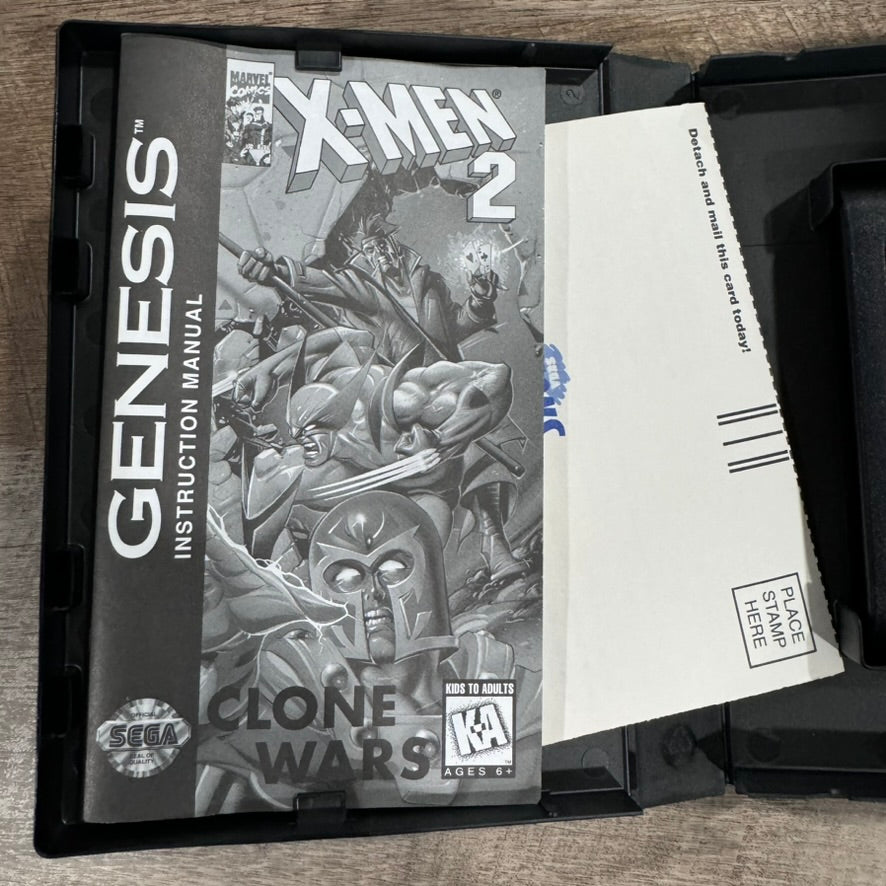 X-Men 2: Clone wars Sega Genesis 1995 Hologram Cardboard READ🔥VERY CLEAN!🔥