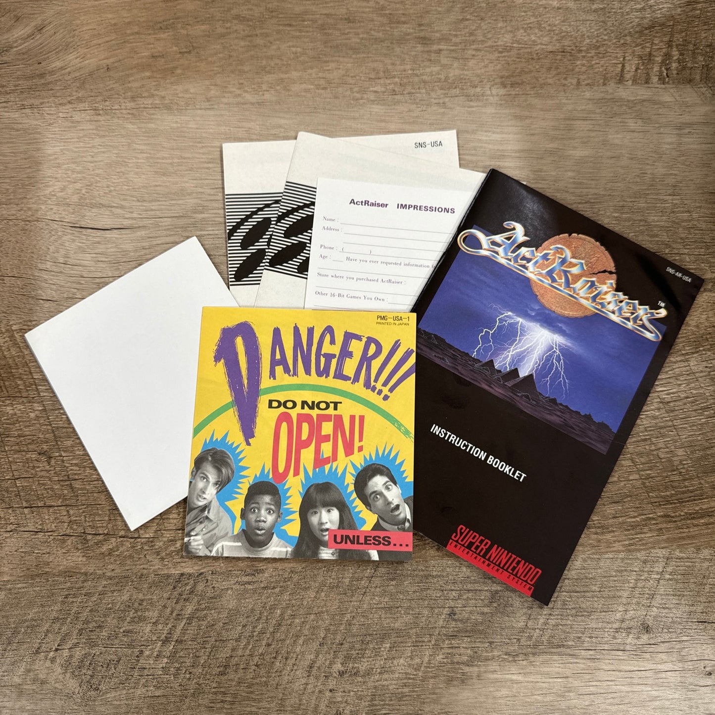 Actraiser Super Nintendo SNES Enix Complete CIB Rare Poster manual inserts MINT