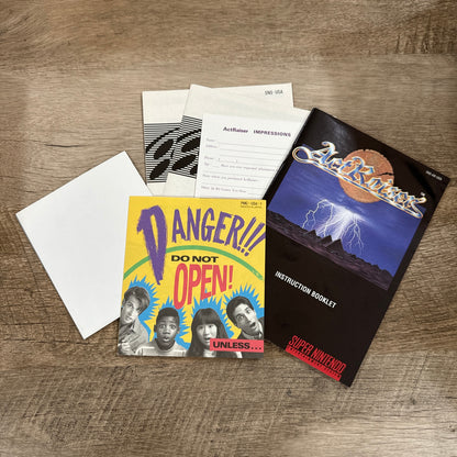 Actraiser Super Nintendo SNES Enix Complete CIB Rare Poster manual inserts MINT