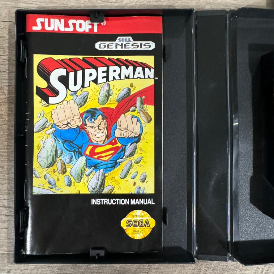 Superman (Sega Genesis, 1992) Sun Soft Complete W/ NM Manual, Cart & Art!
