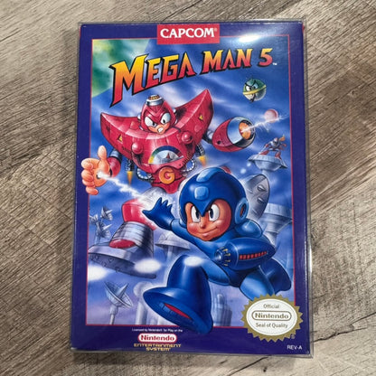 Mega Man 5 (Nintendo NES, 1992) Amazing Box, Manual & Foam ONLY! NO GAME!