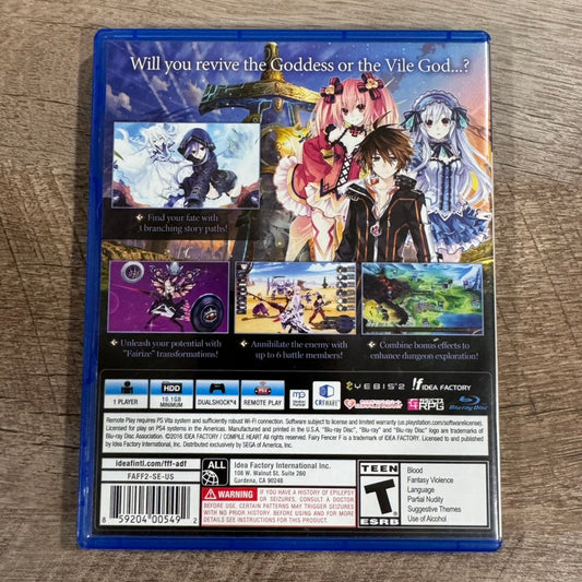 Fairy Fencer F: Advent Dark Force (Sony PlayStation 4 PS4, PS4 2016) CIB & Mint!