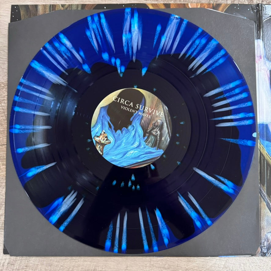 Circa Survive - Violent Waves Black Inside Blue w/ Blue Splatter 2xLP Vinyl READ
