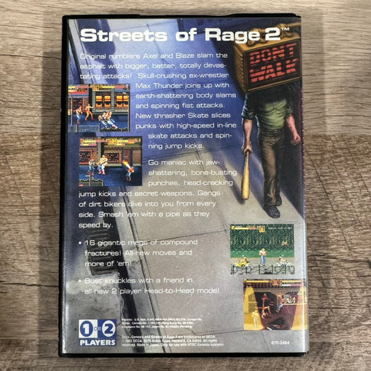 Streets of Rage 2 (Sega Genesis, 1992) Not For Resale COMPLETE CIB & Clean!