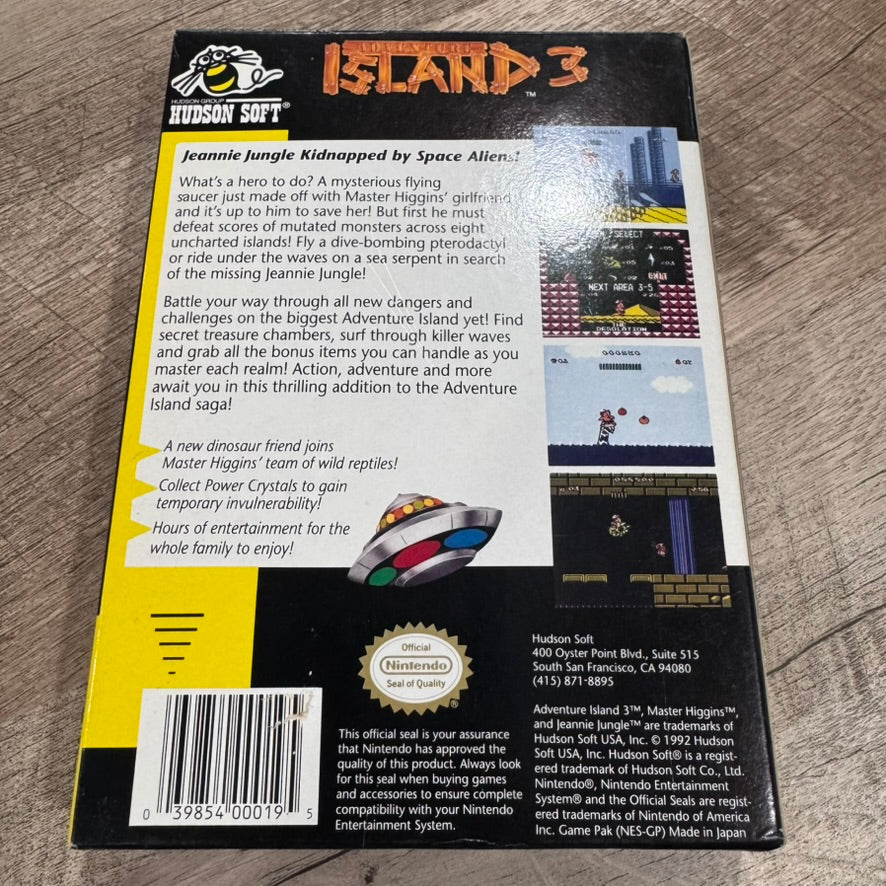 Adventure Island 3 (Nintendo Entertainment, NES 1992) BEAUTIFUL BOX & Foam ONLY!