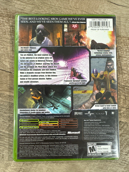 Chronicles of Riddick: Escape From Butcher Bay (Microsoft Xbox 2004) BRAND NEW🔥