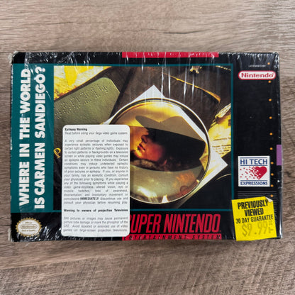 Where In The World Is Carmen Sandiego (Super Nintendo SNES) CIB / Sealed!