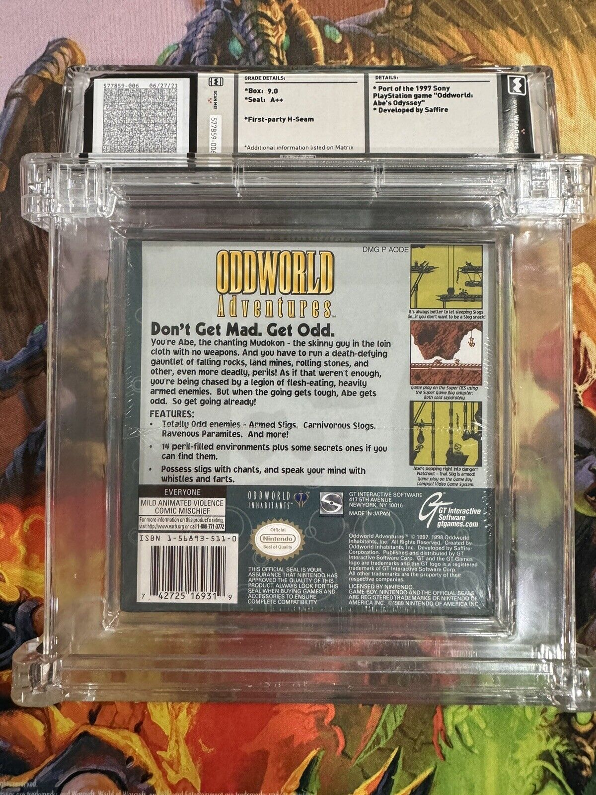 Oddworld Adventures Nintendo Game Boy GB WATA Grade 9.0 A++ SEALED!